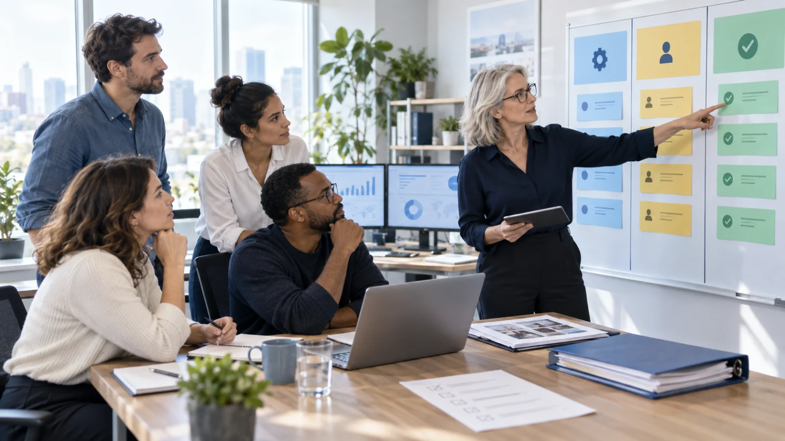 SEO agency team reviewing automated checks, human review and release approval together